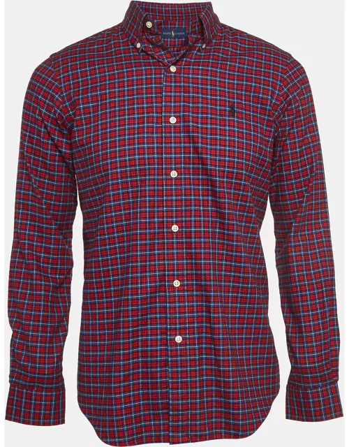 Ralph Lauren Red Plaid Cotton Button Down Collar Shirt