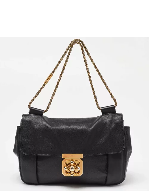 Chloe Black Leather Medium Elsie Chain Shoulder Bag