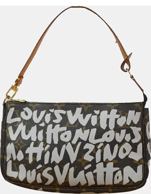 Louis Vuitton Brown Canvas Stephen Sprouse Graffiti Pochette Accessoires Clutch