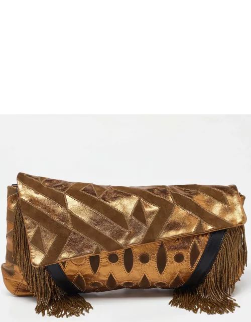 Etro Muticolor Leather and Suede Clutch