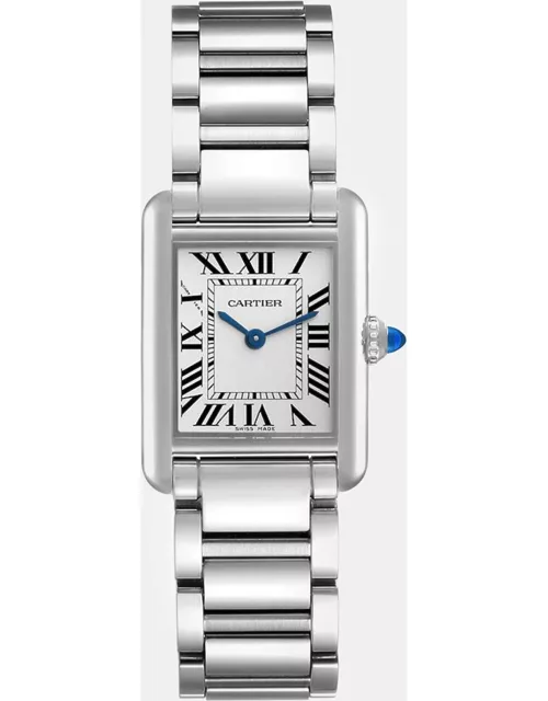 Cartier Tank Must Small Silver Dial Steel Ladies Watch 22 m