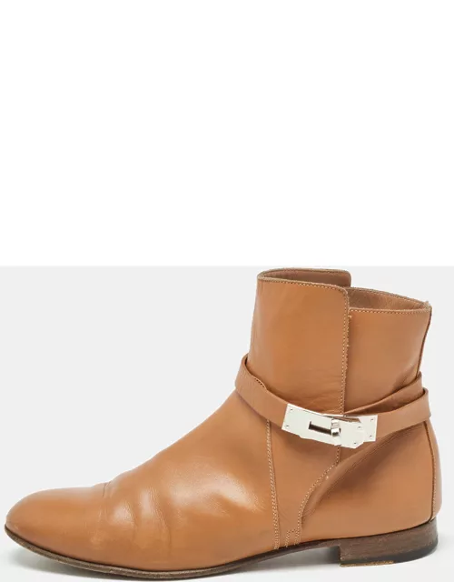 Hermes Brown Leather Neo Ankle Boot