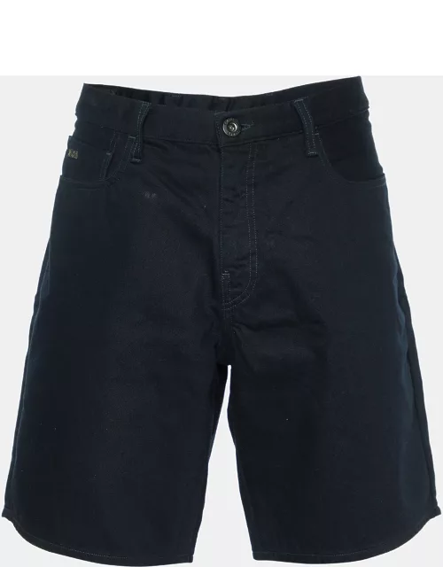 Emporio Armani Black Cotton Denim Shorts XL/Waist 38"