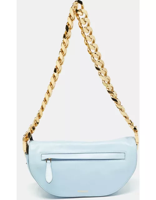 Burberry Light Blue Soft Leather Small Olympia Bag