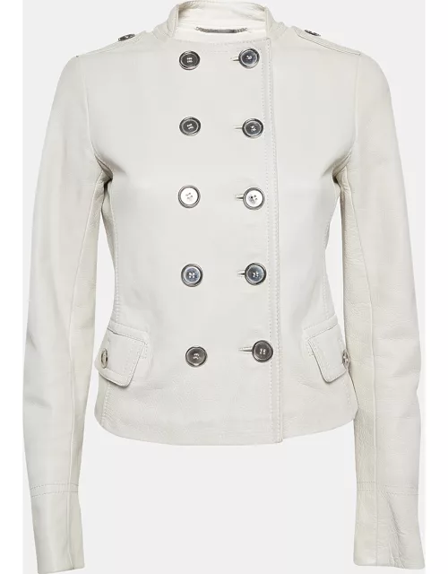 D & G White Deer Leather Double Breasted Jacket