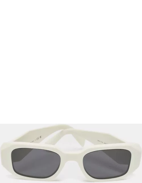Prada White SPR 17W Symbol Rectangular Sunglasse