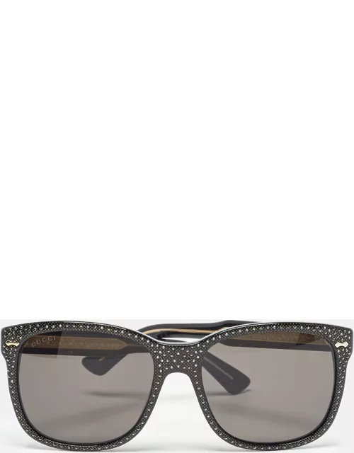 Gucci Black GG0047S Crystals Square Sunglasse