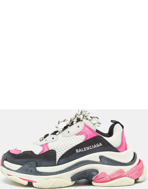 Balenciaga Multicolor Nubuck and Mesh Triple S Sneaker
