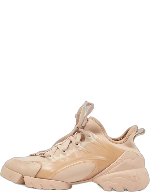 Dior Beige PVC and Fabric D-Connect Sneaker
