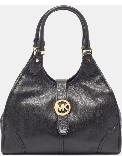 Michael Kors Black Leather Hudson Shoulder Bag