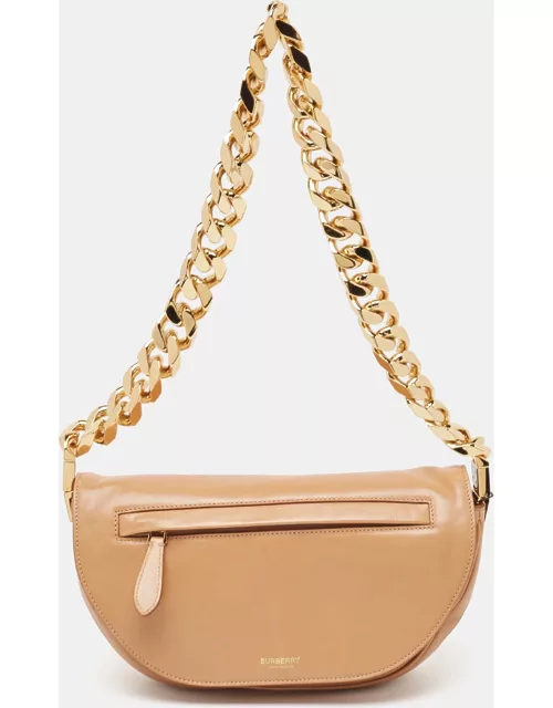 Burberry Beige Soft Leather Small Olympia Bag