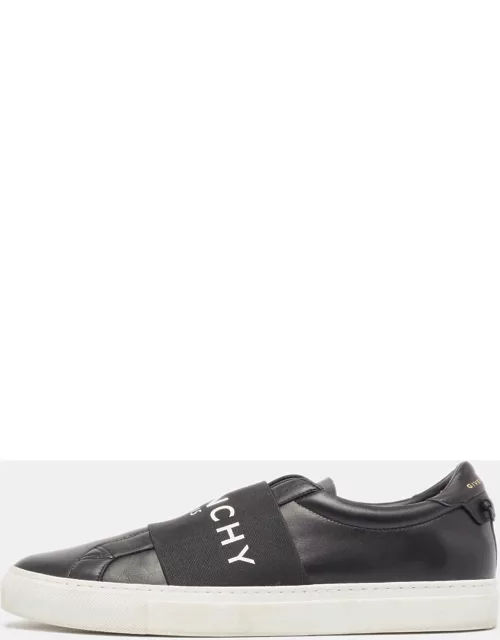 Givenchy Black Leather Stretch Band Urban Street Slip On Sneaker