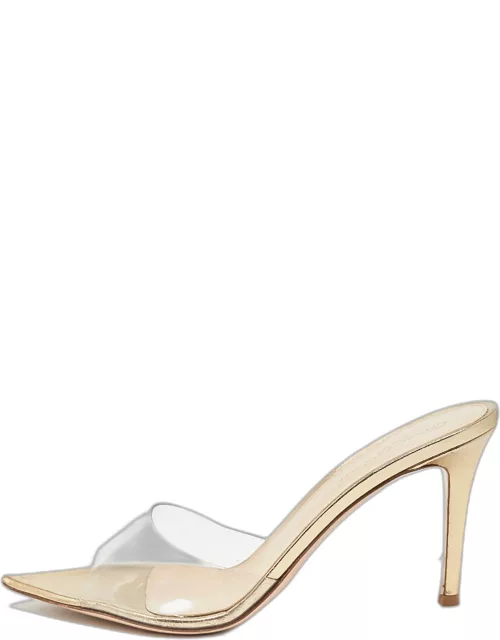 Gianvito Rossi Gold PVC and Leather Elle Sandal