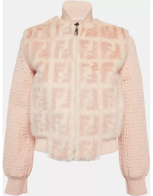 Fendi Pink Monogram Mink Fur Jacket