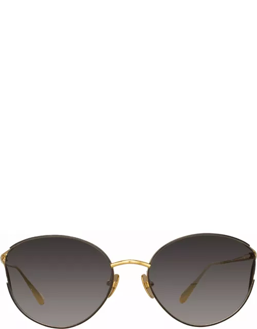 Fielder Cat Eye Sunglasses in Yellow Gold