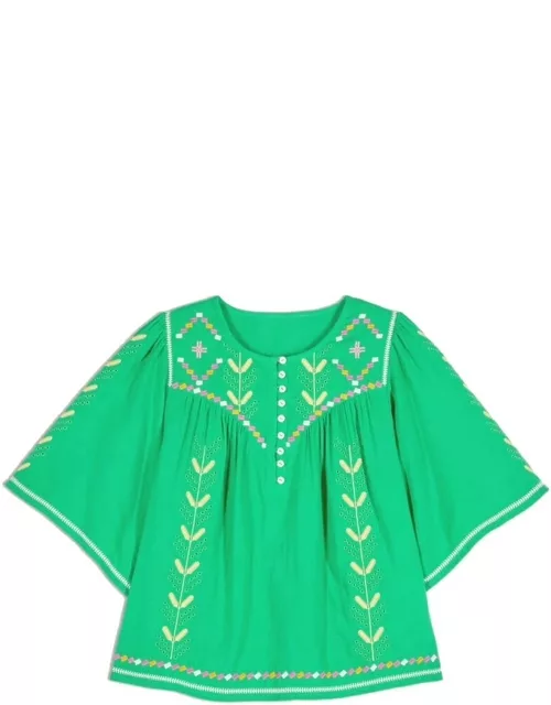 Ba & sh Katy Embroidered Top - Green
