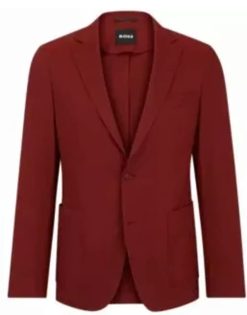 Slim-fit single-breasted jacket in a linen blend- Light Brown Men's Sport Coat