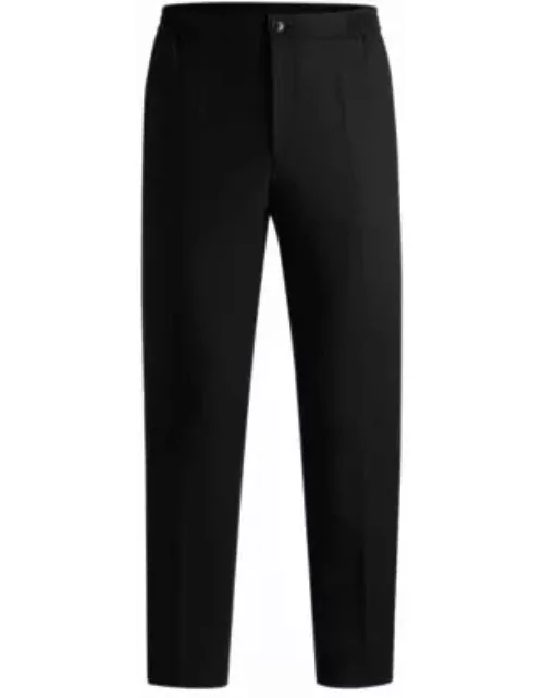 Slim-fit trousers in performance-stretch cloth- Black Men's All Clothing