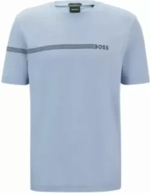 T-shirt with stripes and logo- Light Blue Men's T-Shirt