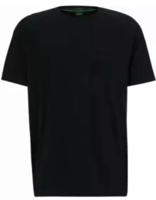Stretch-cotton relaxed-fit T-shirt with logo prints- Black Men's T-Shirt