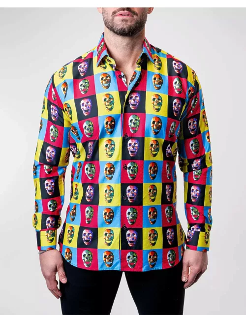 Men's Fibonacci Skulls Dress Shirt