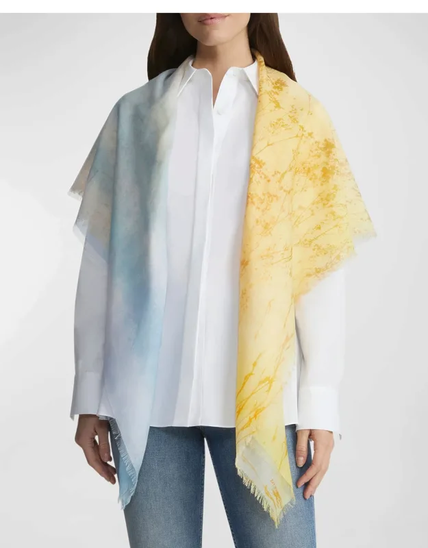 Marfa-Print Square Cotton-Silk Scarf