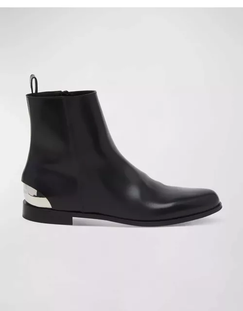 Men's Metal-Heel Leather Ankle Boot