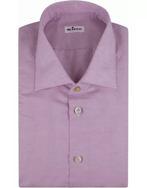 Kiton Pink Cotton And Linen Shirt