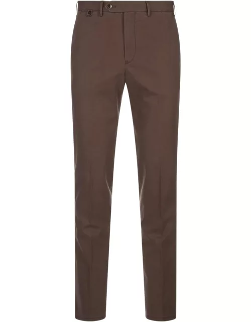 PT Torino Brown Stretch Fabric Master Fit Trouser