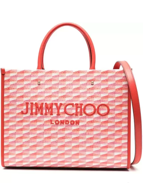 Jimmy Choo Avenue M Tote Bag In Paprika/mix Rosa Confetto