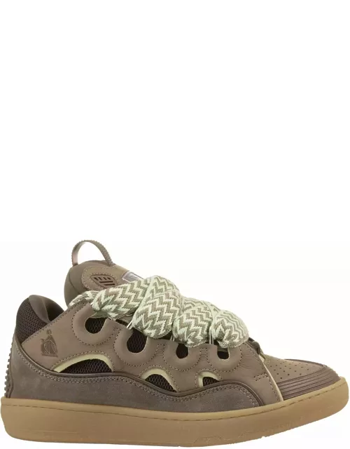 Lanvin Curb Sneakers In Green Leather