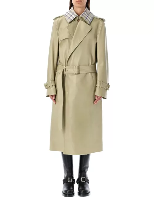 Burberry London Long Leather Trench Coat