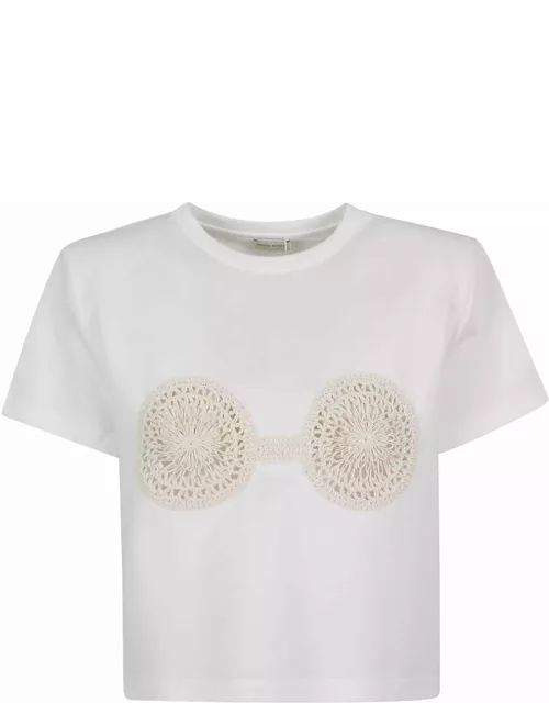 Magda Butrym Pattern Embroidery Cropped T-shirt