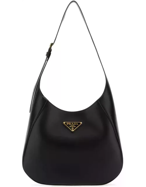 Prada Leather Shoulder Bag With Triangle Logo