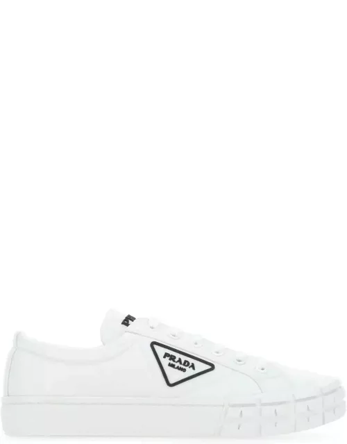 Prada White Re-nylon Wheel Sneaker