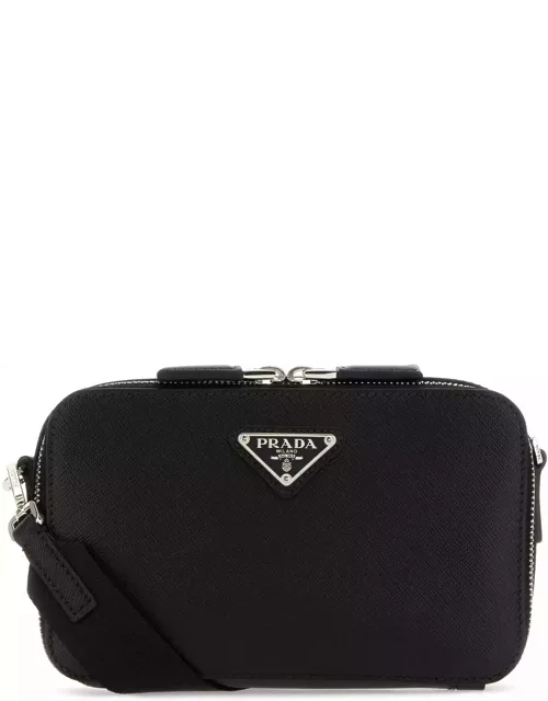 Prada Black Leather Brique Crossbody Bag