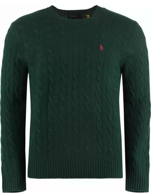 Polo Ralph Lauren Green Cashmere Blend Braid Sweater