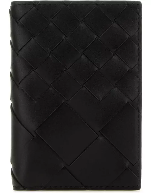 Bottega Veneta Black Leather Intrecciato Card Holder