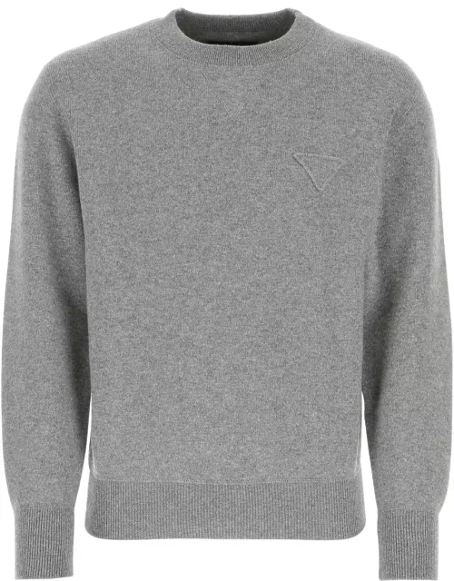 Prada Melange Grey Stretch Cashmere Blend Sweater