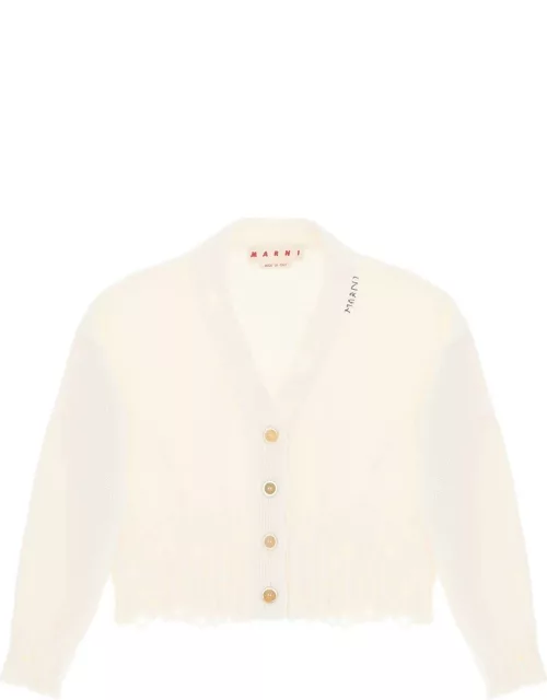 Marni Short Cardigan With White Cotton Wear