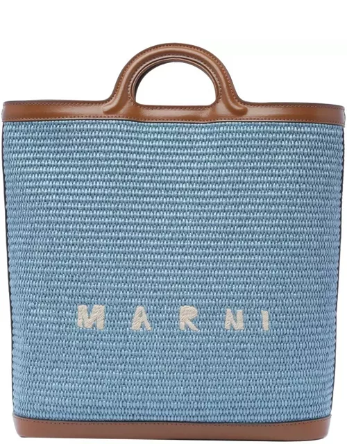 Marni Logo Embroidered Raffia Tote Bag