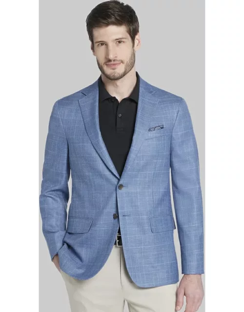 JoS. A. Bank Men's Reserve Collection Tailored Fit Glen Plaid Sportcoat, Light Blue, 46 Regular