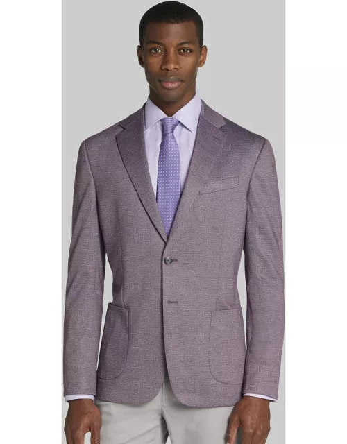 JoS. A. Bank Men's Traveler Collection Tailored Fit Knit Sportcoat, Burgundy, 42 Regular