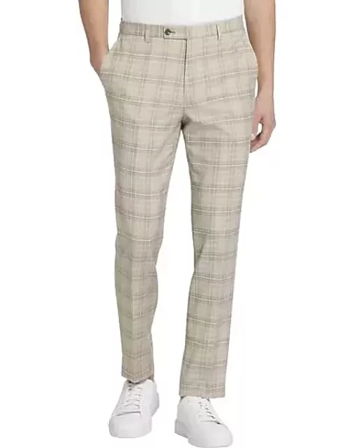 Paisley & Gray Men's Slim Fit Check Suit Separates Pants Khaki