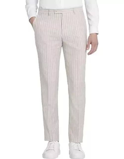 Paisley & Gray Men's Slim Fit Suit Separates Pinstripe Pants Tan Stripe