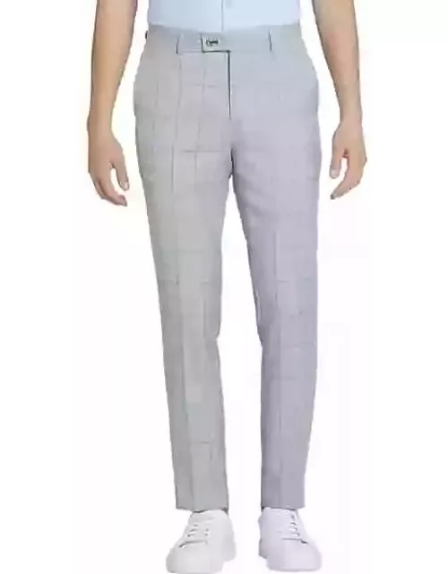 Paisley & Gray Men's Slim Fit Check Suit Separates Pants Light Grey