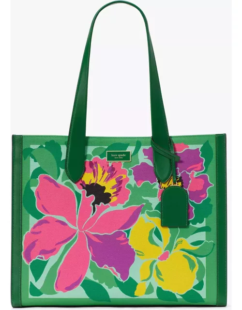 Manhattan Orchid Bloom Canvas Over The Shoulder Tote