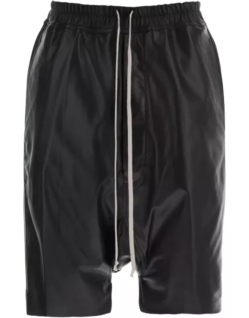 RICK OWENS leather bermuda shorts for