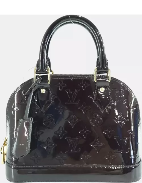 Louis Vuitton Black Monogram Vernis Amarante Alma BB Top Handle Bag