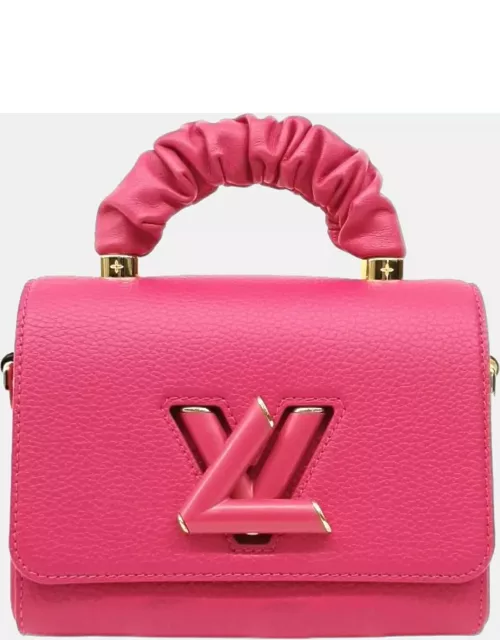 Louis Vuitton Pondichery Pink Taurillon Smooth Calfskin Scrunchie PM Twist Top Handle Bag